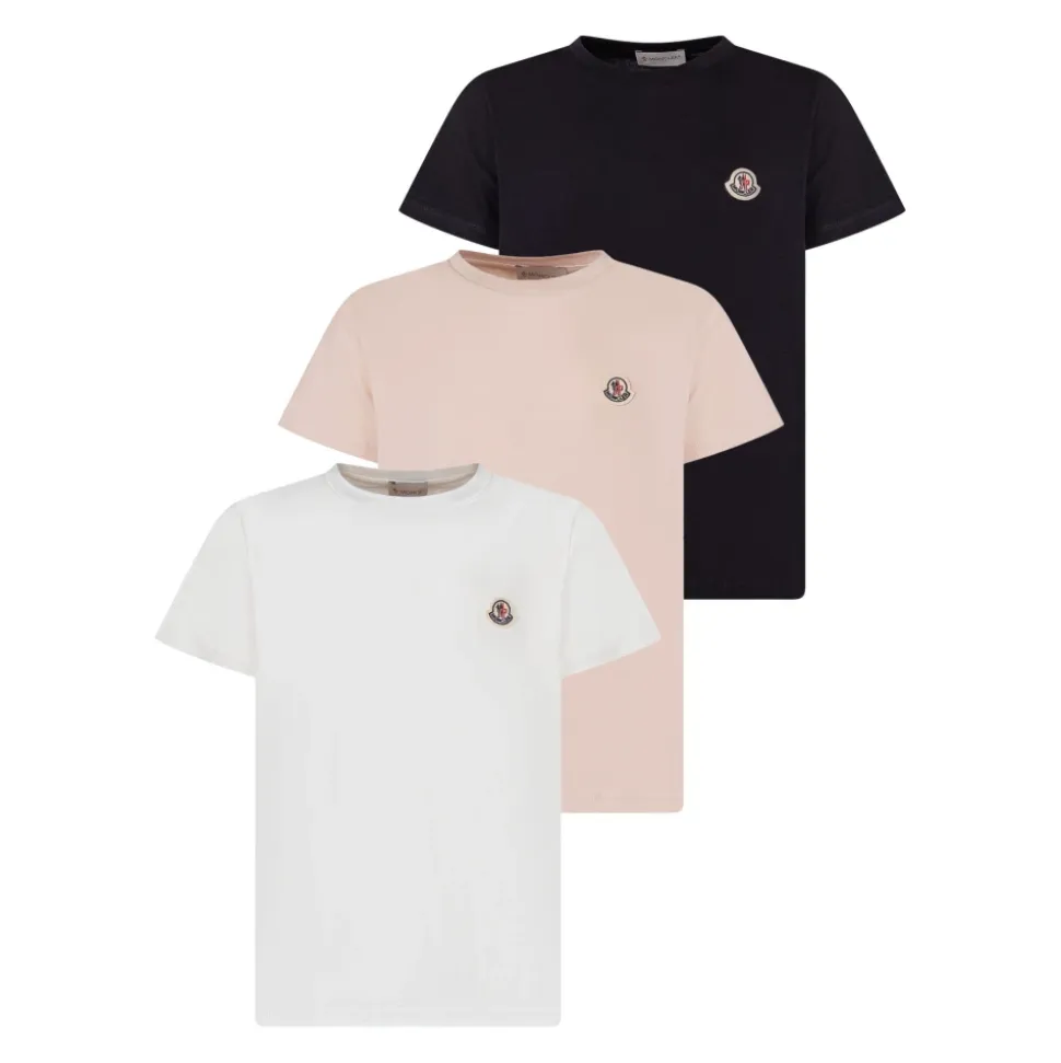 Logo Patch Cotton T-Shirt (Pack of Three)