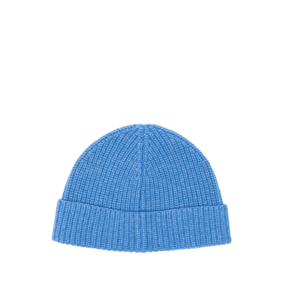 Logo Patch Ribbed Knit Hat