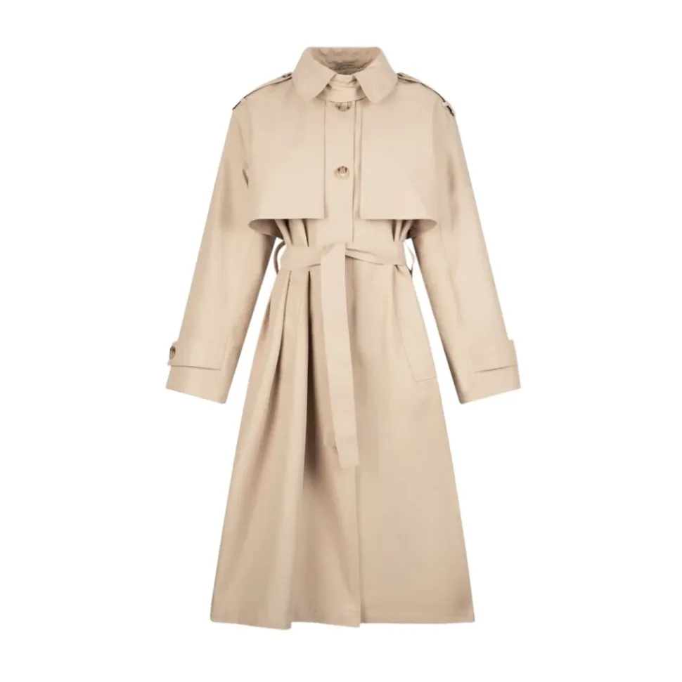 Long Trench Coat with Scarf