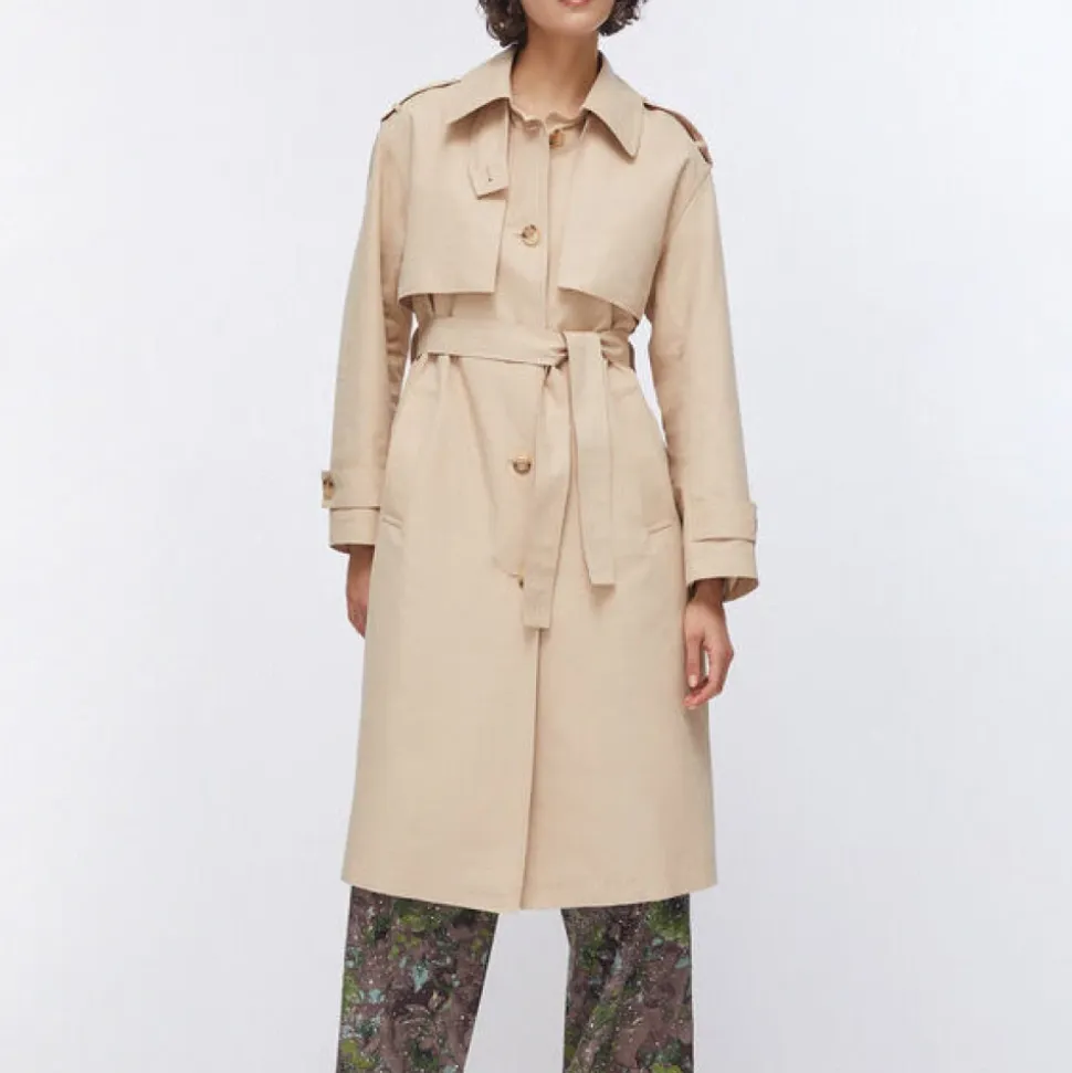 Long Trench Coat with Scarf