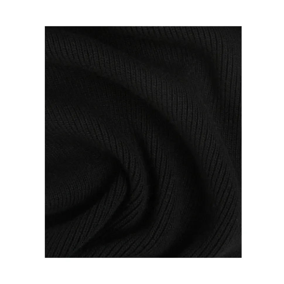 Longue Écharpe Noire avec Logo Essentiel