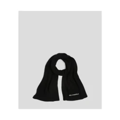 Longue Écharpe Noire avec Logo Essentiel