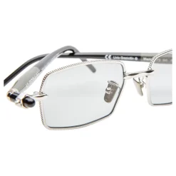Lunettes de soleil rectangulaires en argent/gris/noir