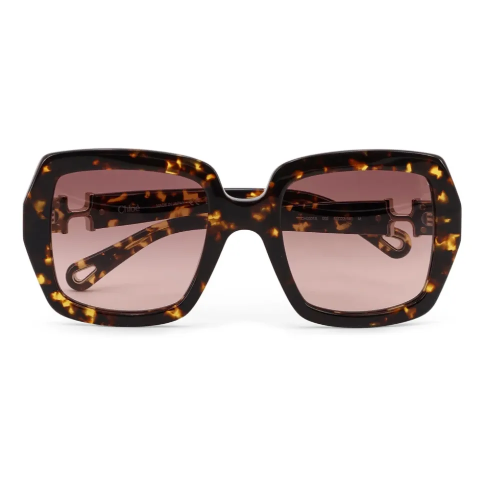 Lunettes de soleil à verres carrés avec détail métallique