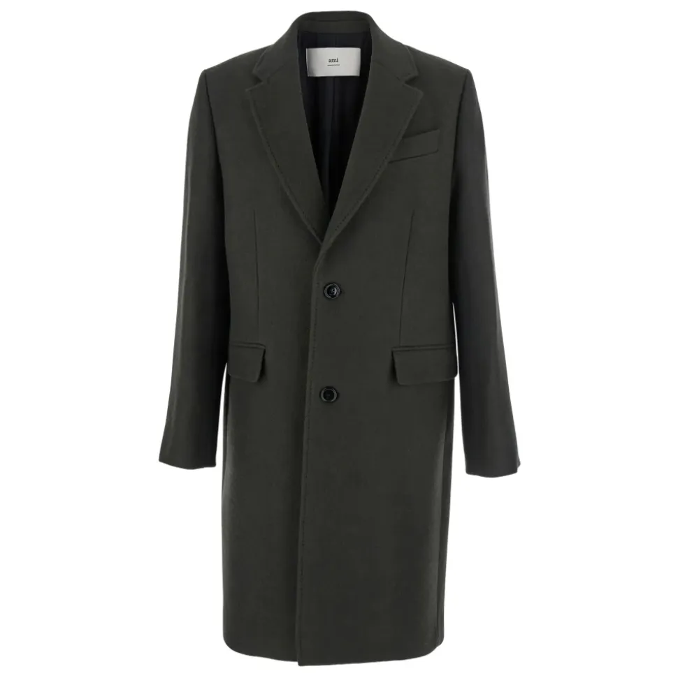 Manteau Anthracite à Boutonnage Simple