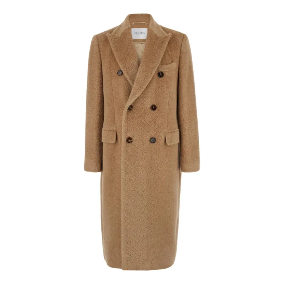 Manteau Beige à Double Boutonnage Lama