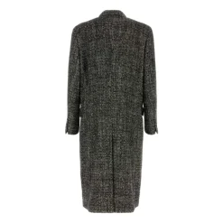 Manteau bicolore en laine mélangée