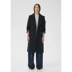 Manteau Bleu Marine avec Col Classique