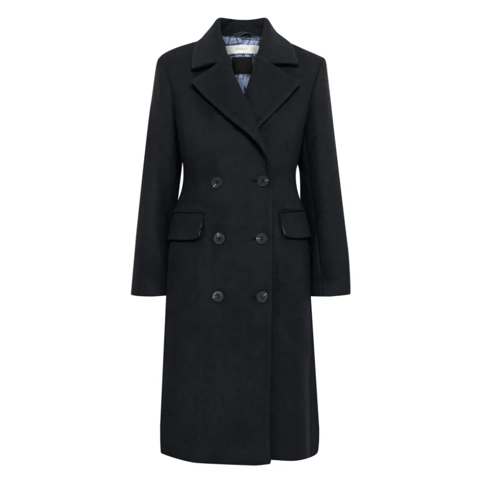 Manteau Bleu Marine avec Col Classique