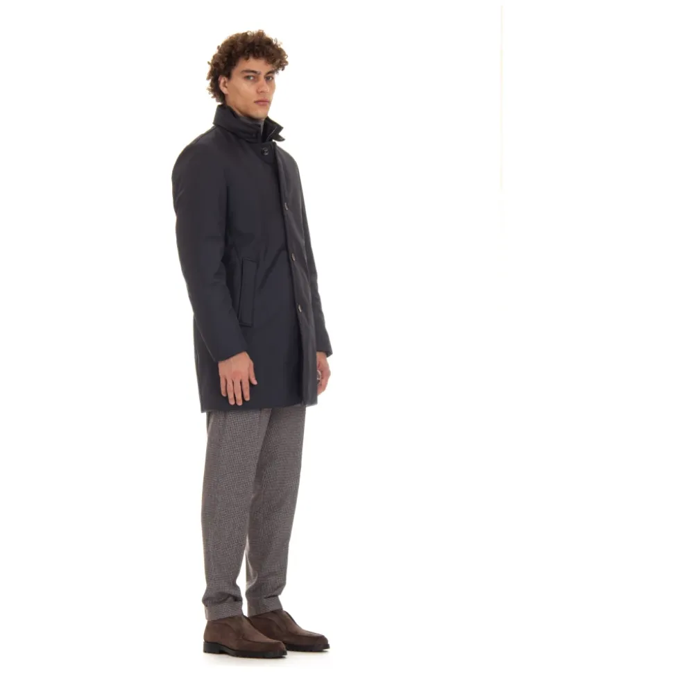 Manteau Bleu Matelassé en Duvet