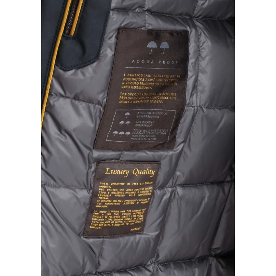 Manteau Bleu Matelassé en Duvet