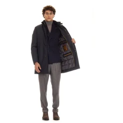 Manteau Bleu Matelassé en Duvet