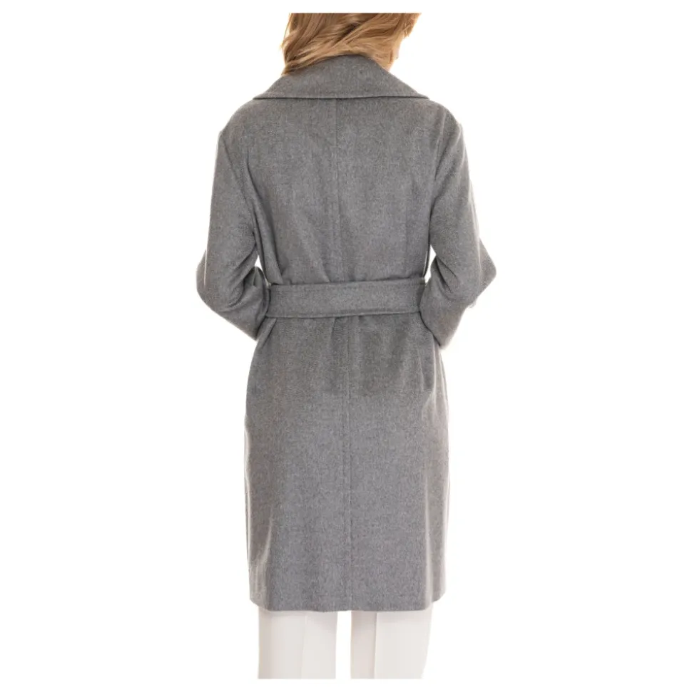 Manteau en laine ceinturé avec poches