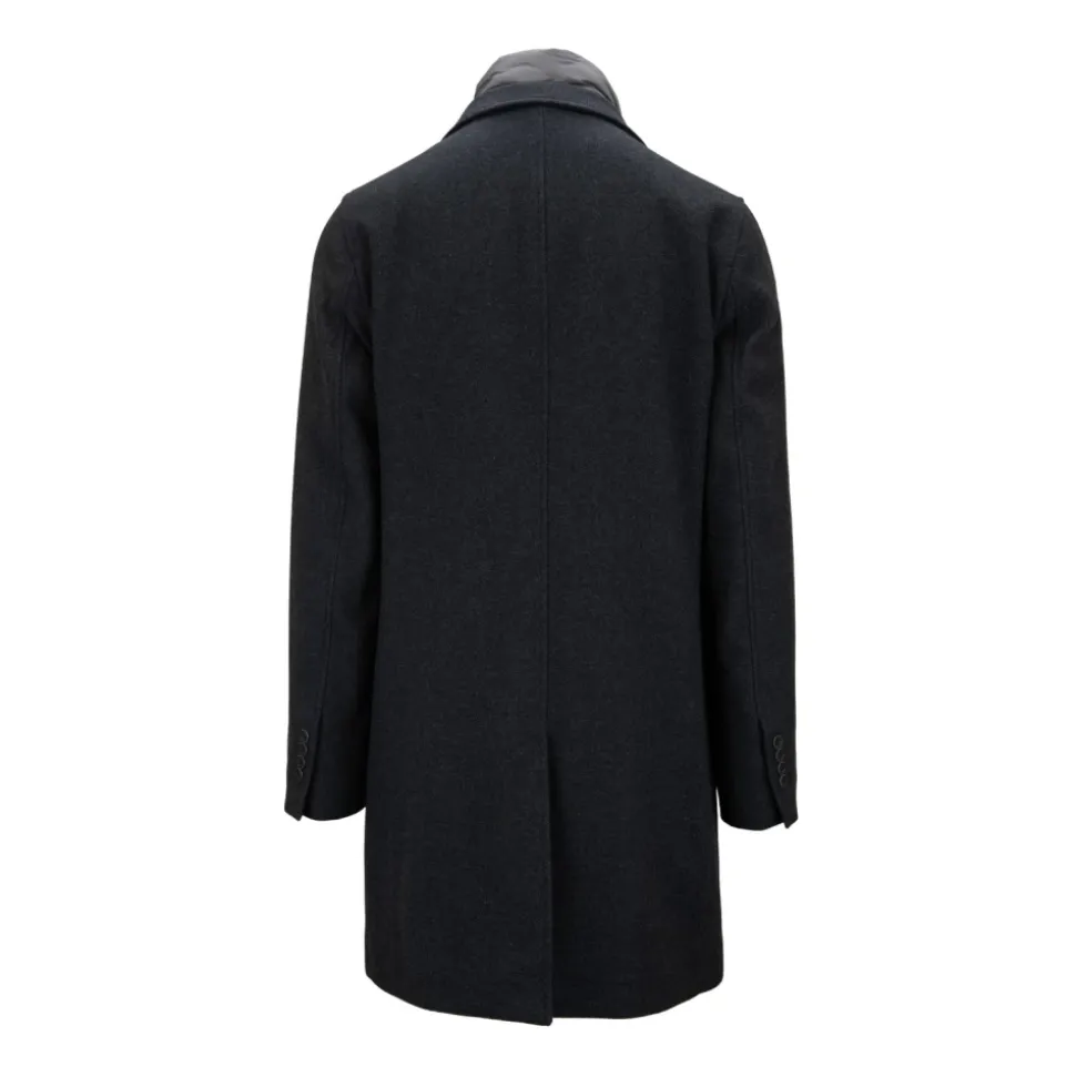 Manteau en Laine Mélangée Zippé