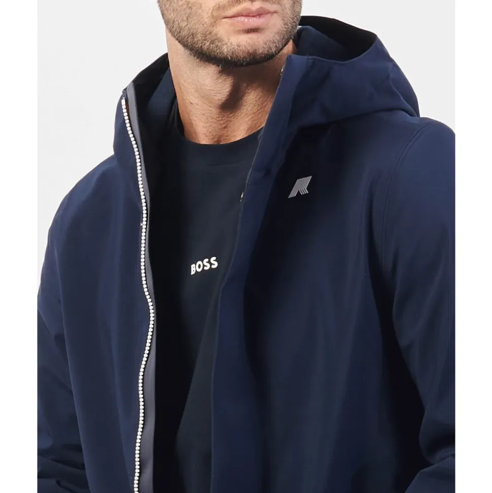 Manteau Long Bleu Imperméable Coupe-vent