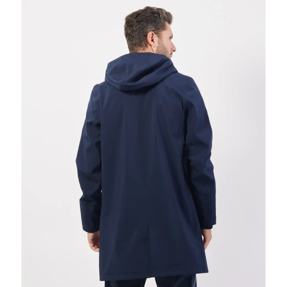 Manteau Long Bleu Imperméable Coupe-vent