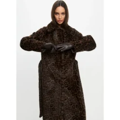 Manteau Long d`Hiver Réversible en Fausse Fourrure