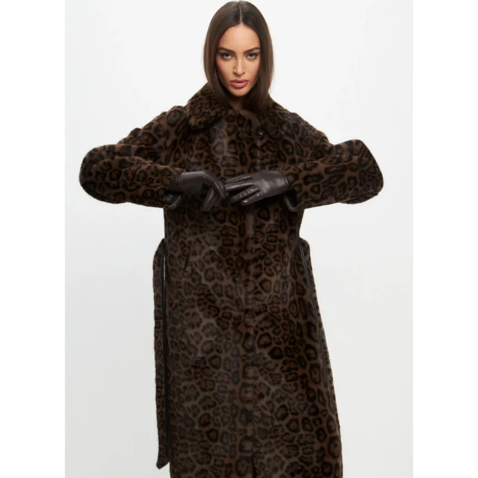 Manteau Long d`Hiver Réversible en Fausse Fourrure