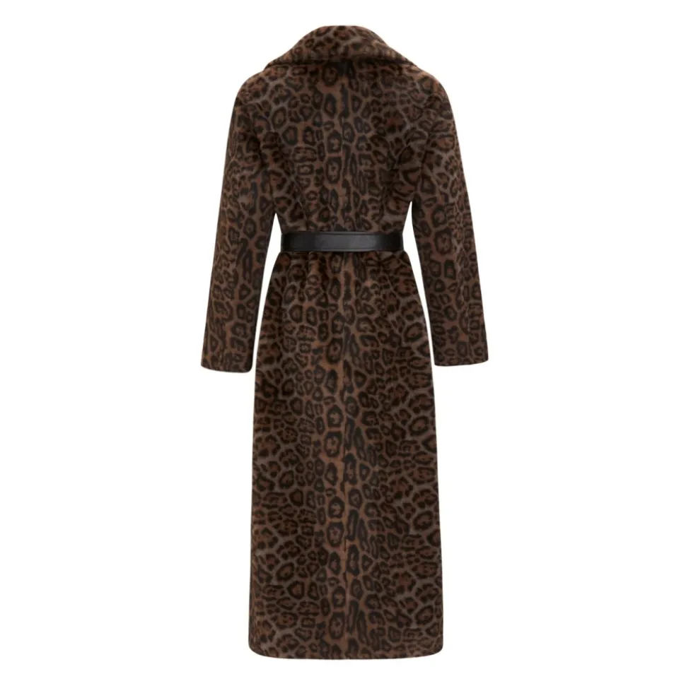 Manteau Long d`Hiver Réversible en Fausse Fourrure