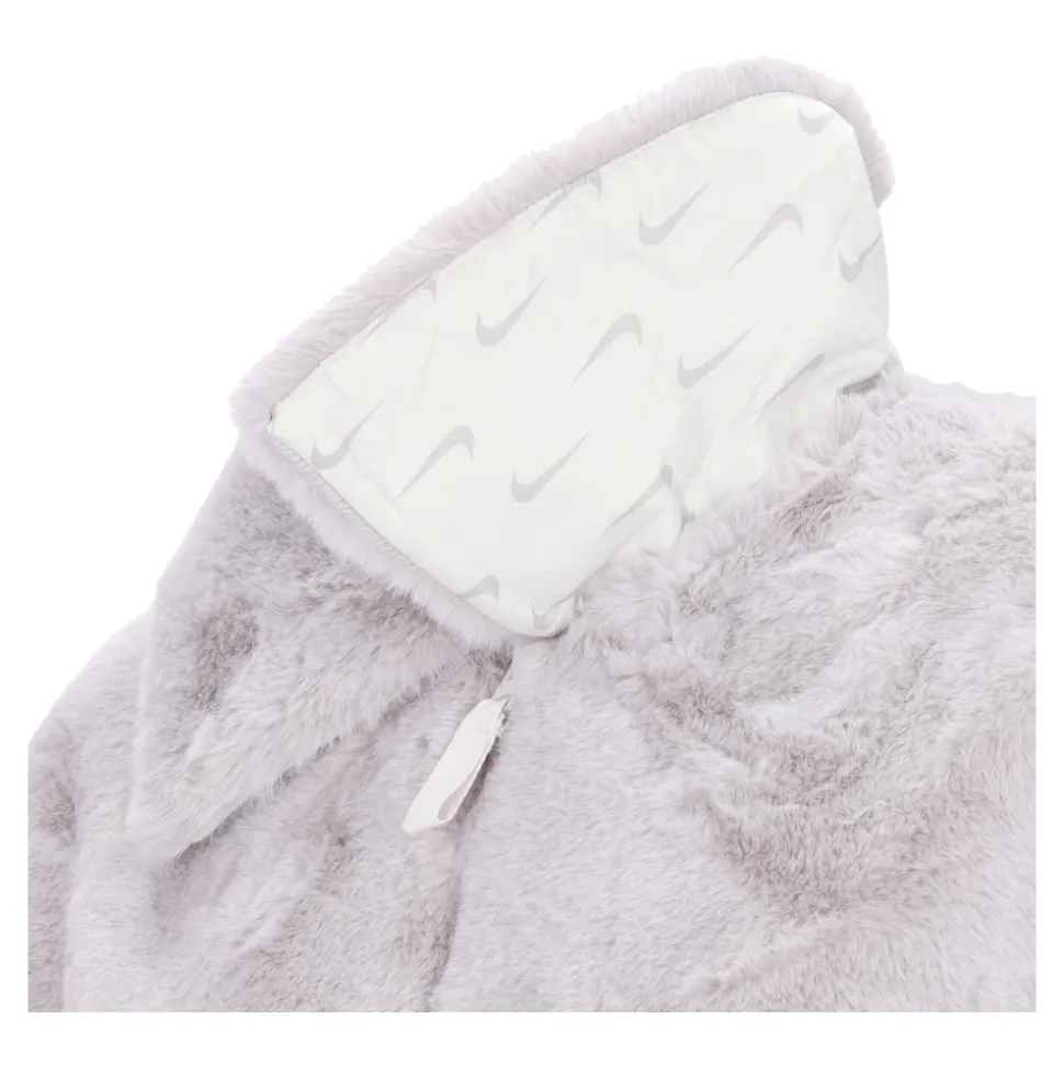 Manteau Long en Fausse Fourrure avec Fermeture Éclair