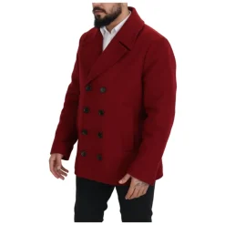 Manteau Rouge Double Boutonnage Luxueux
