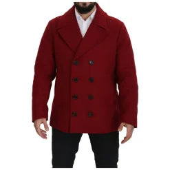 Manteau Rouge Double Boutonnage Luxueux