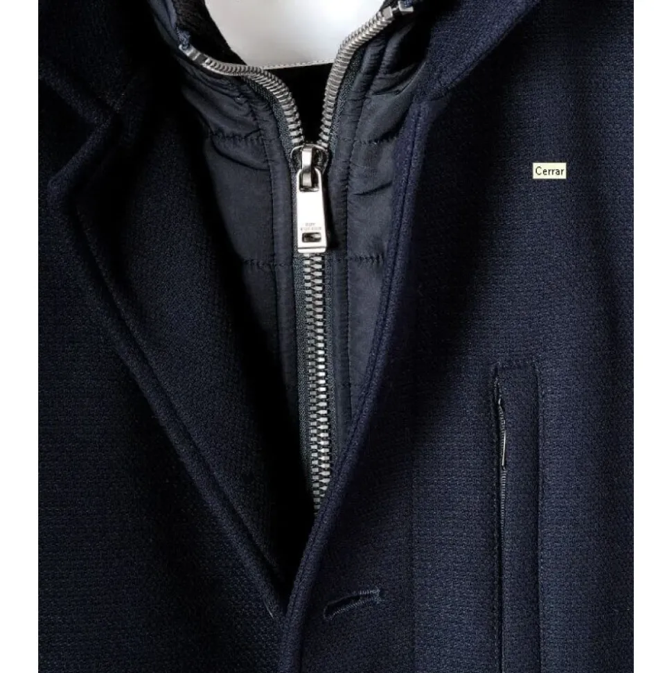 Manteau Trois-Quarts Piqué avec Gilet Détachable