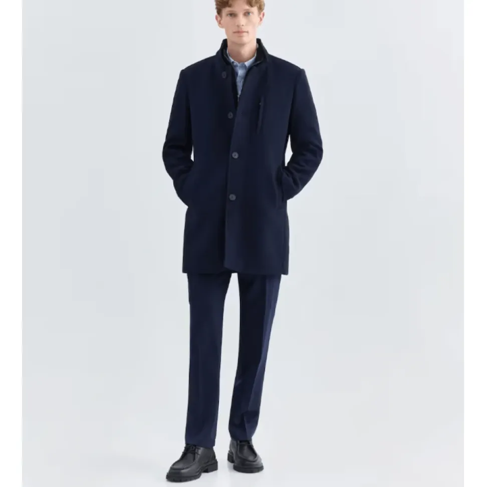 Manteau Trois-Quarts Piqué avec Gilet Détachable