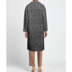 Manteau tweed à motif bicolore