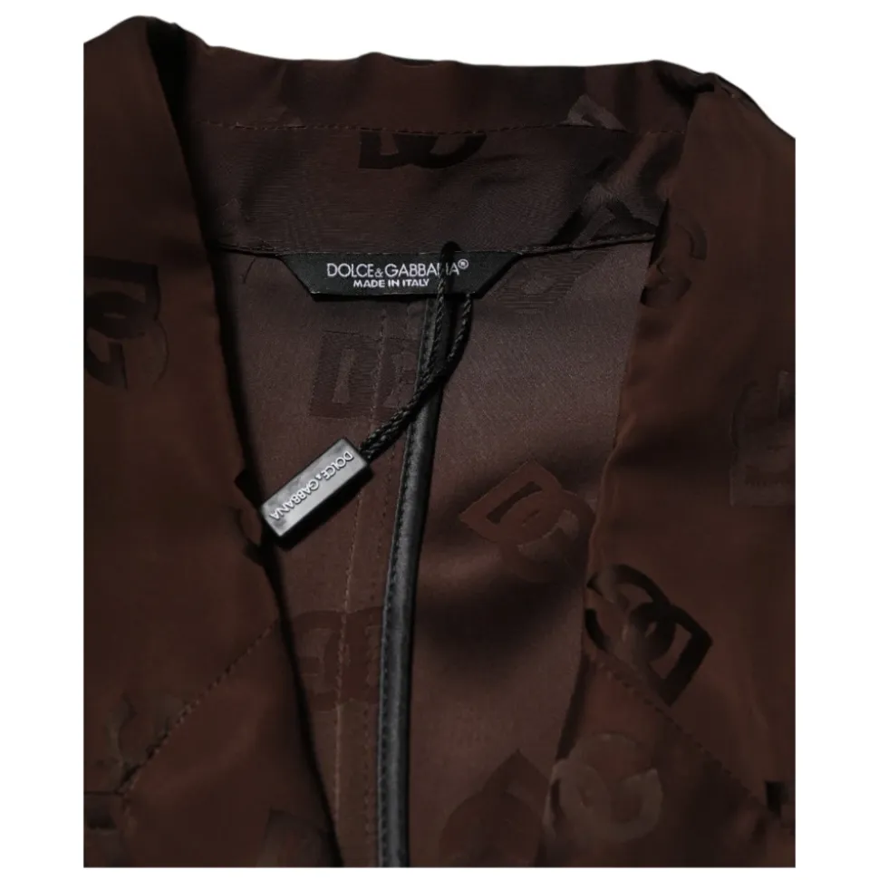 Marron Veste Manteau à Monogramme Logo