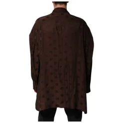 Marron Veste Manteau à Monogramme Logo