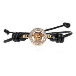 Medusa '95 Crystal Leather Bracelet