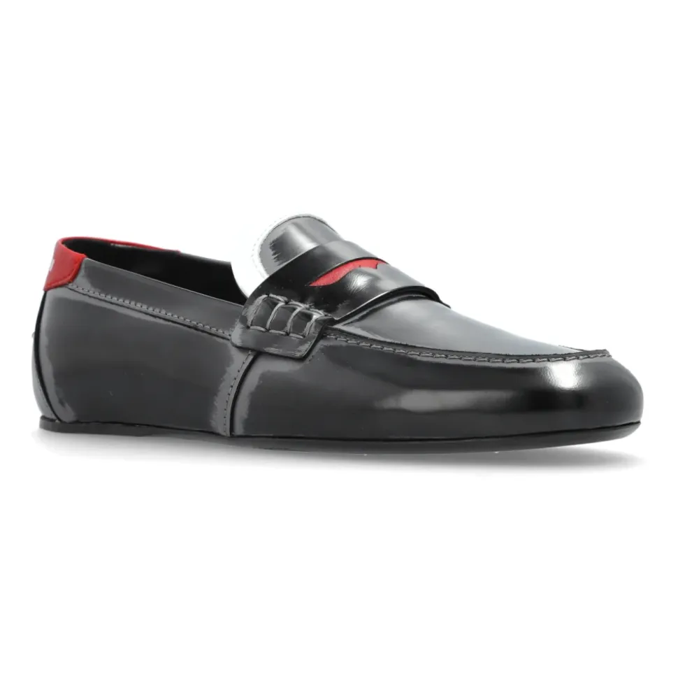 Mocassin en cuir avec languette logo