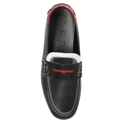 Mocassin en cuir avec languette logo