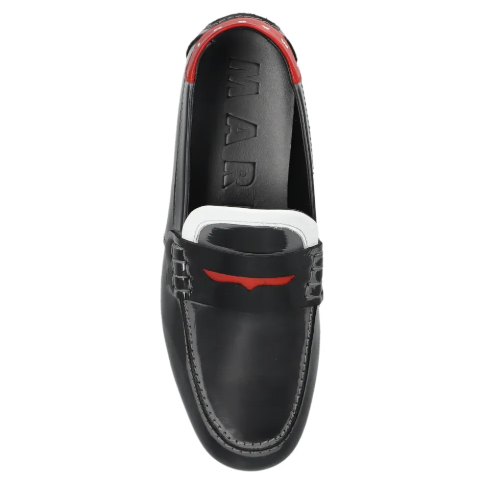Mocassin en cuir avec languette logo