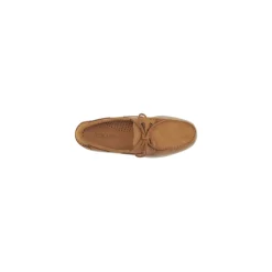 Mocassin en cuir fait main marron cognac