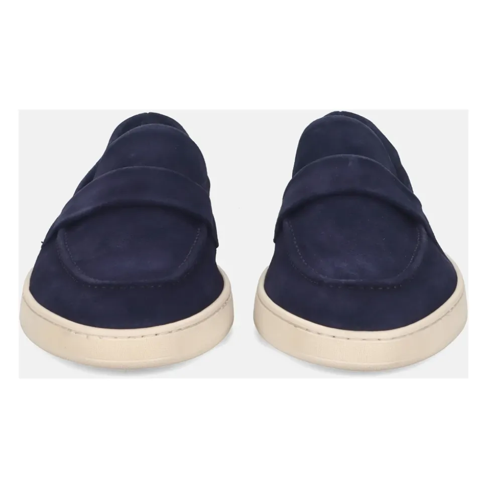 Mocassin en daim bleu