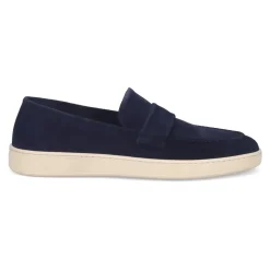 Mocassin en daim bleu