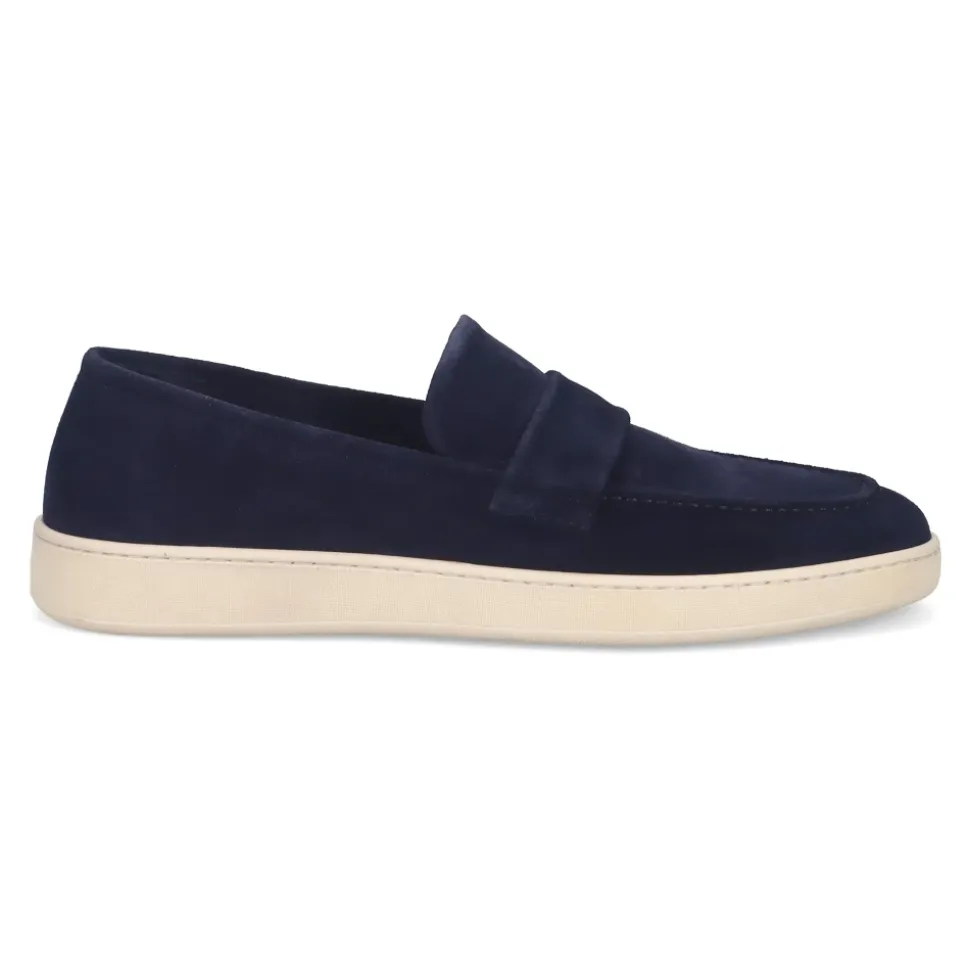 Mocassin en daim bleu