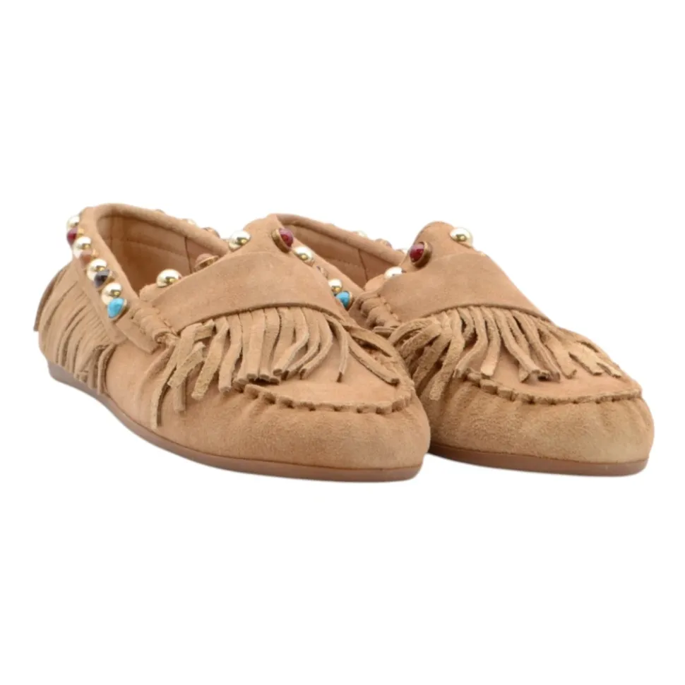 Mocassin en daim à franges