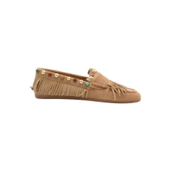 Mocassin en daim à franges