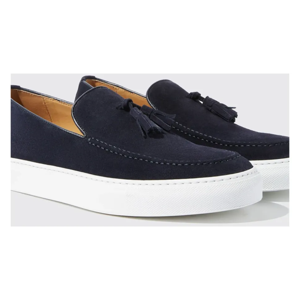 Mocassins Amedeo en Daim Bleu