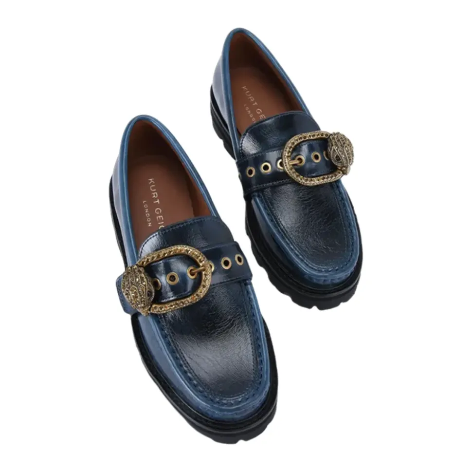 Mocassins en Cuir avec Boucle en Laiton Antique