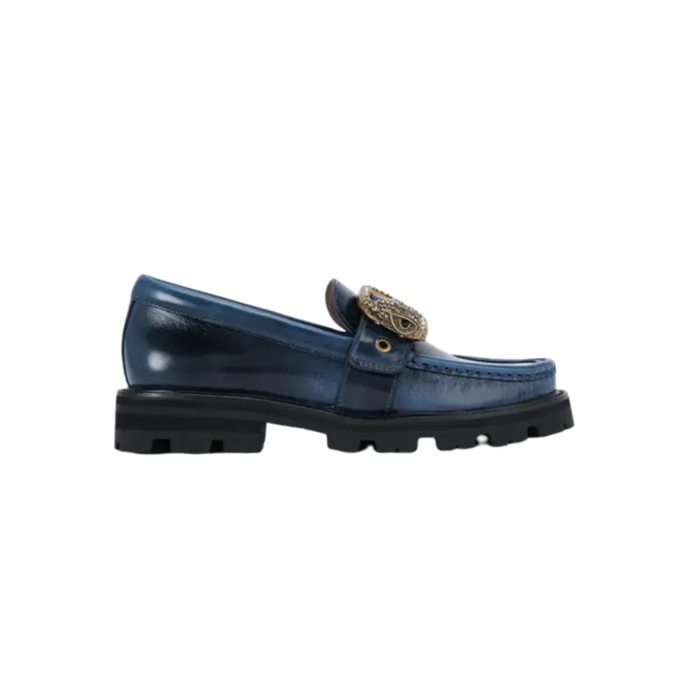 Mocassins en Cuir avec Boucle en Laiton Antique