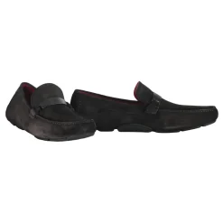 Mocassins en Cuir à Bout Carré avec Clous en Caoutchouc