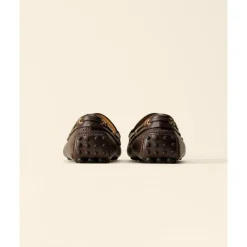 Mocassins en cuir marron