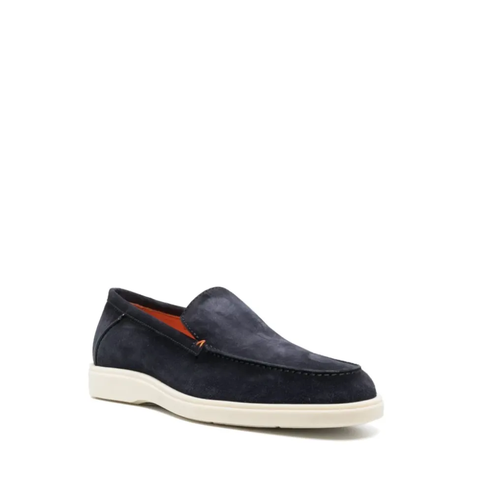 Mocassins en daim bleu