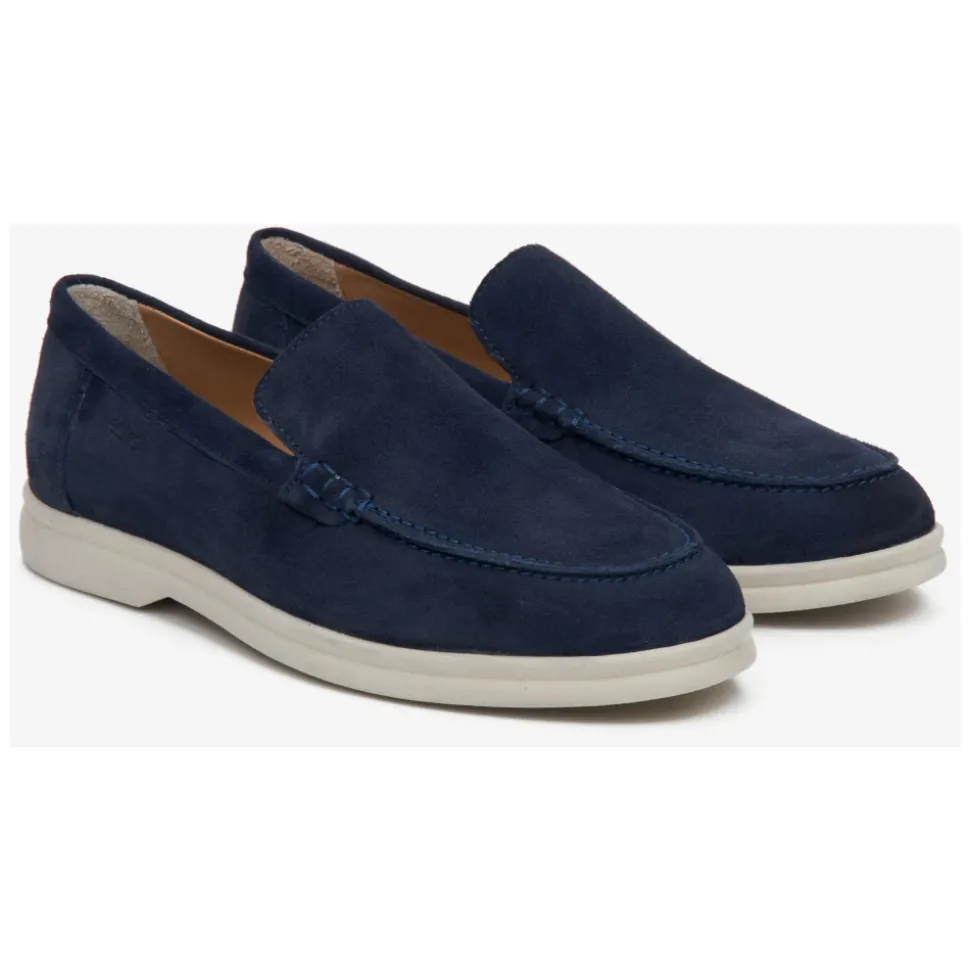 Mocassins en Velours Bleu Marine Naturel pour Femmes