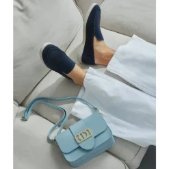 Mocassins en Velours Bleu Marine Naturel pour Femmes