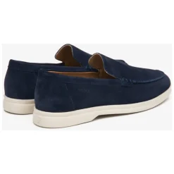 Mocassins en Velours Bleu Marine Naturel pour Femmes